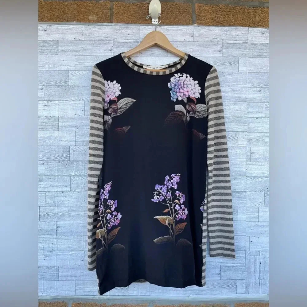 shirtapoter floral silk blend mini dress size 42/2